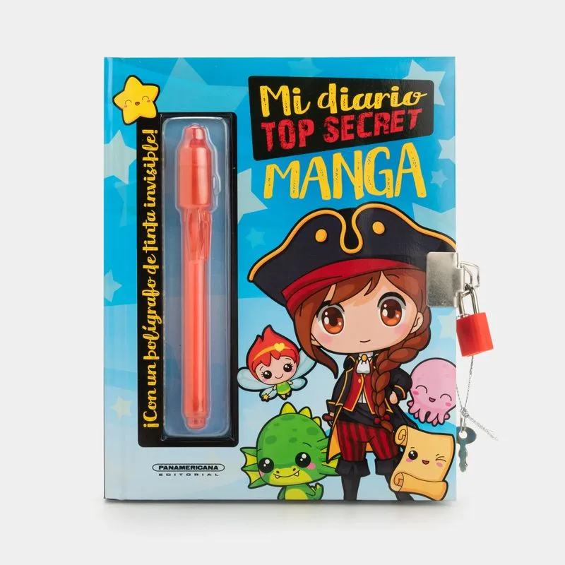 Mi diario top secret manga con bolígrafo de tinta invisible y luz