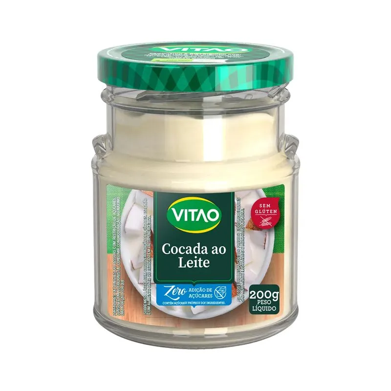Cocada Ao Leite Zero Adição De Açúcares 200g Vitao