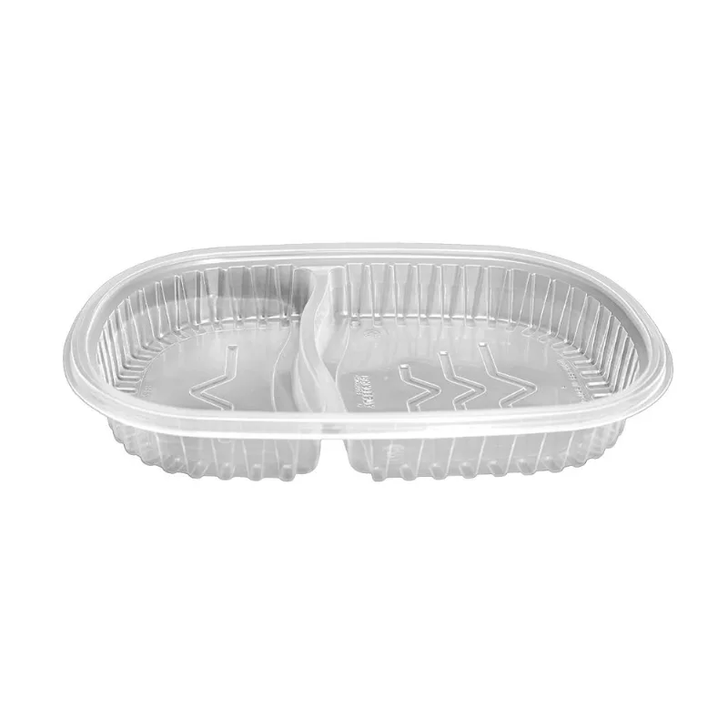 Pote Oval 2 Divisórias Freezer e Microondas 800ml C/Tampa C/75 Prafesta