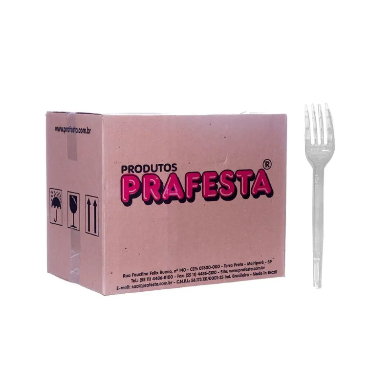 Garfo Descartáve Sobremesal Cristal C/1000 Prafesta