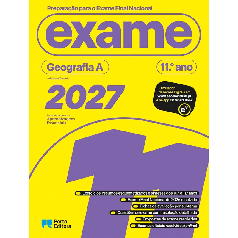 Preparação Para O Exame Final Nacional 2027 - Geografia A - 11.º Ano de Adelaide Queirós