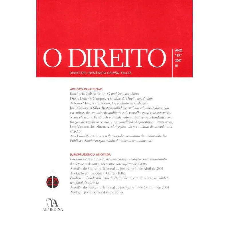 O Direito - Ano 139.º, 2007 - III