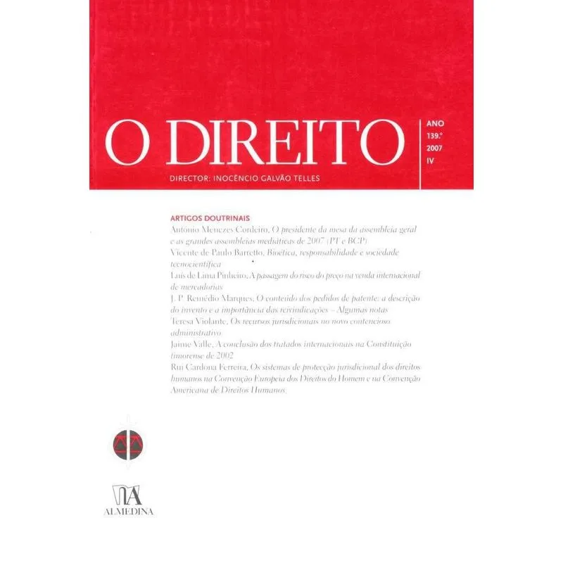 O Direito - Ano 139.º, 2007 - IV