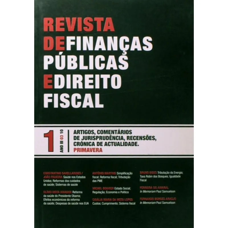 Revista De Financas Publicas E Direito Fiscal Ano Iii