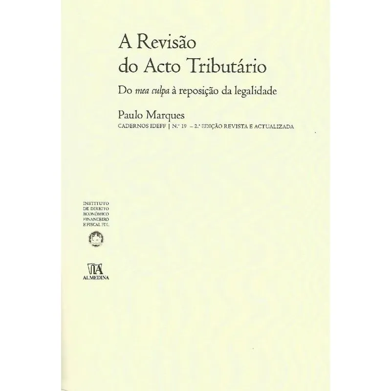A revisão do acto tributário