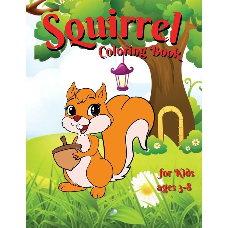 Squirrel coloring book for kids
