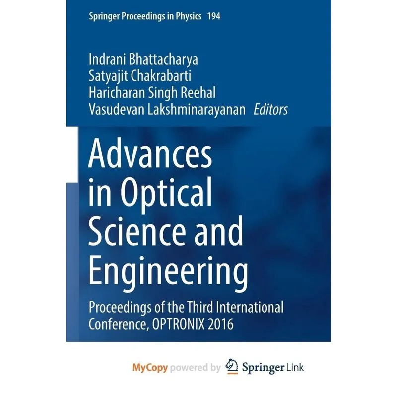 Advances in Optical Science and Engineering