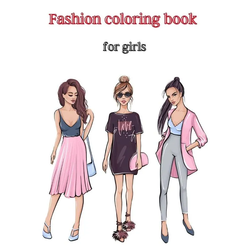 Fashion coloring book for girls