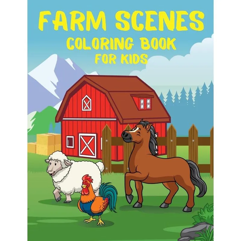 Farm Scenes Coloring Book for KIDS