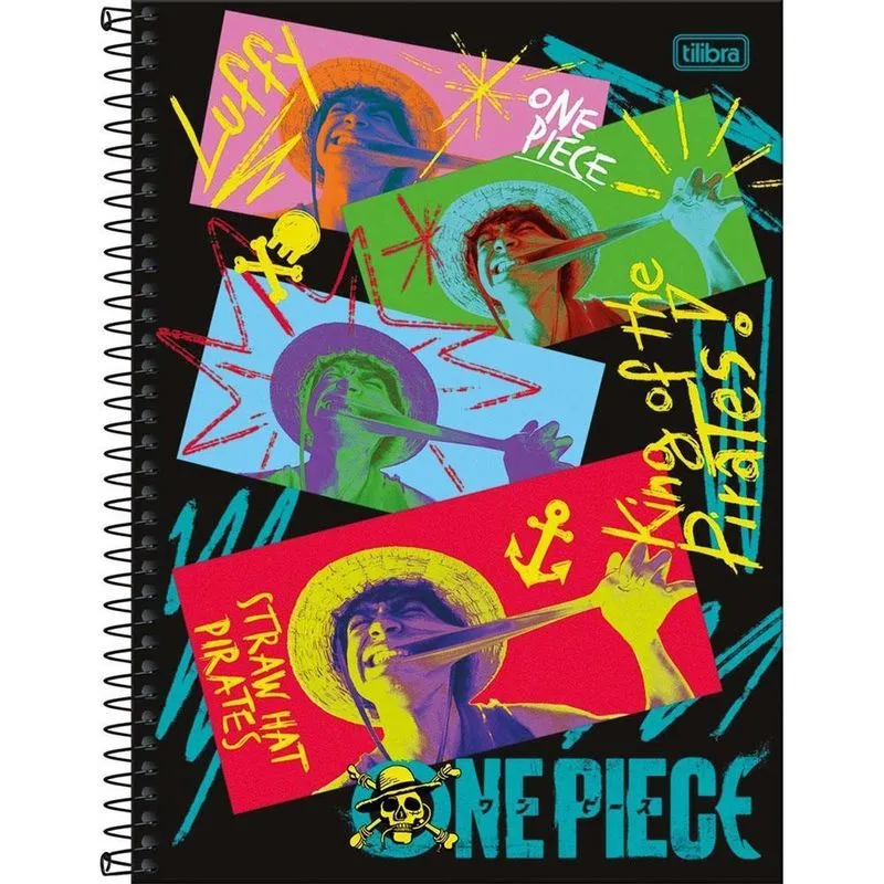 Caderno Univ 10 Matérias One Piece Netflix Luffy Tilibra