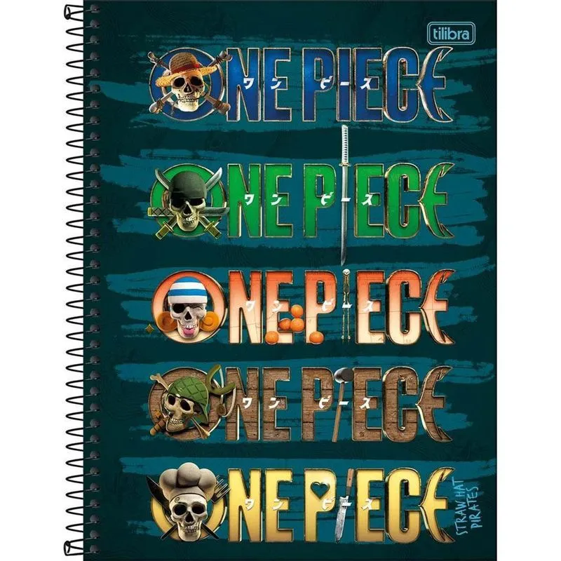 Caderno Univ 10 Matérias One Piece Netflix Logos Tilibra