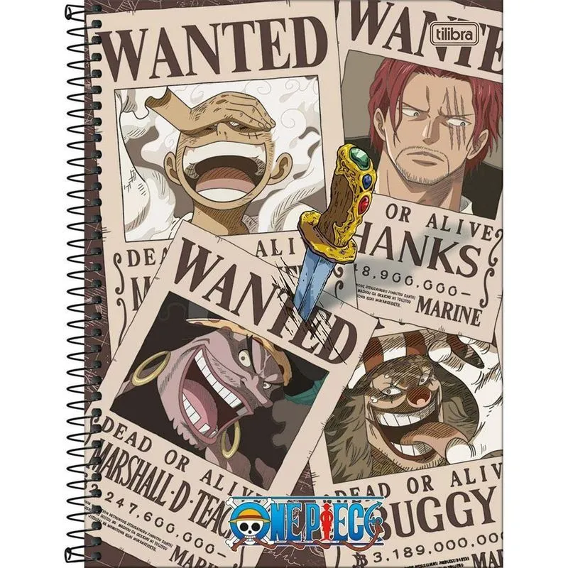 Caderno Univ 1 Matéria 80Fl One Piece Wanted Connect Tilibra