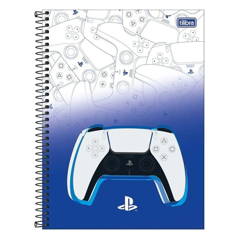 Caderno Univ 10 Matérias 160Fls Playstation Degradê Tilibra