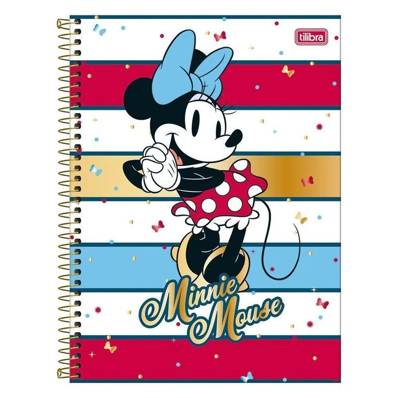 Caderno Univ 1 Matéria 80Fls Minnie Mouse Listras Tilibra