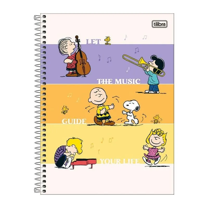 Caderno Univ 1 Matéria 80Fls Snoopy The Music Tilibra