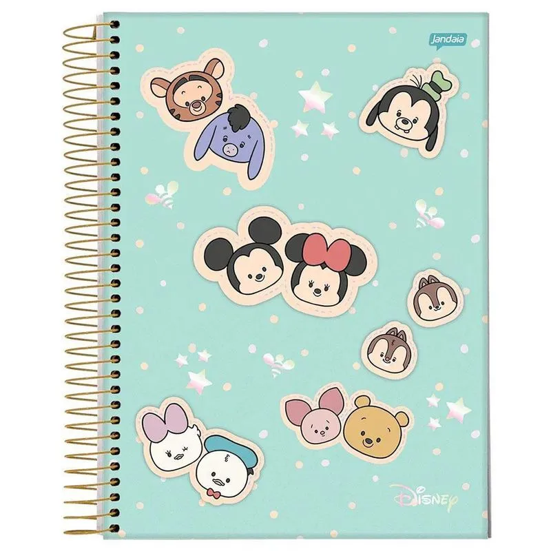 Caderno Univ 10 Matérias 160Fl Disney Yululun Verde Jandaia