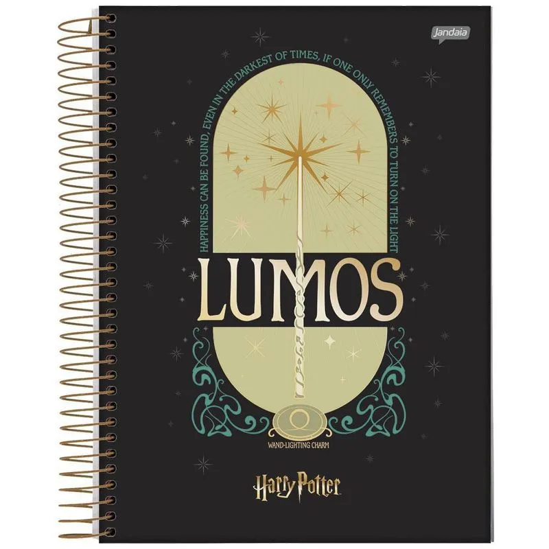 Caderno Univ 15 Matérias 300Fls Harry Potter Lumos Jandaia