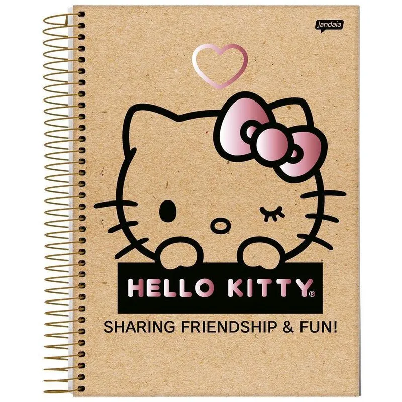 Caderno Univ 1 Matéria 80Fl Hello Kitty Kraft Wink Jandaia