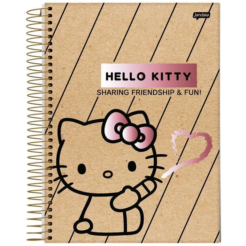 Caderno Univ 1 Matéria 80Fl Hello Kitty Kraft Linhas Jandaia