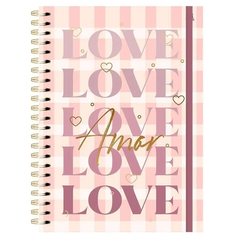 Caderno Univ 1 Matéria 80Fl Doce Romance Love Amor Animativa