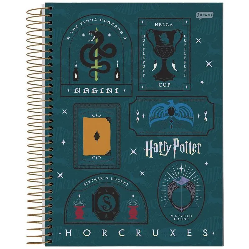 Caderno Univ 20 Matérias 400Fls Harry Potter Verde Jandaia