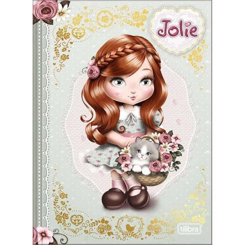 Caderno Brochura Colegial 160Fls Jolie Vintage Verde Tilibra