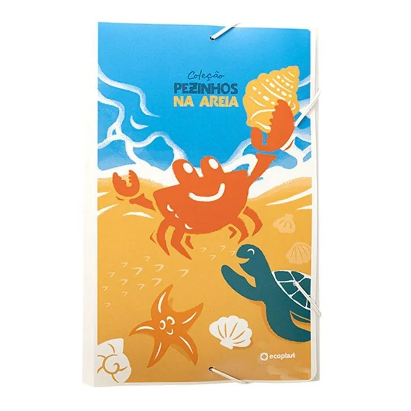 Pasta Elástica A4 Pezinhos Na Areia Ecoplast