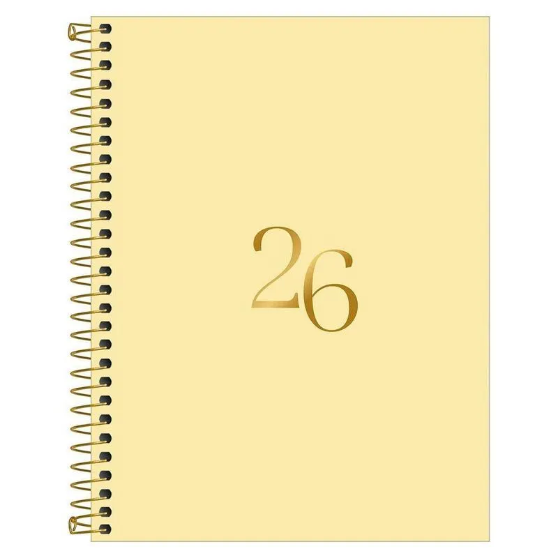 Agenda Diária 2026 Espiral M7 176fls Vanilla Amarelo Tilibra