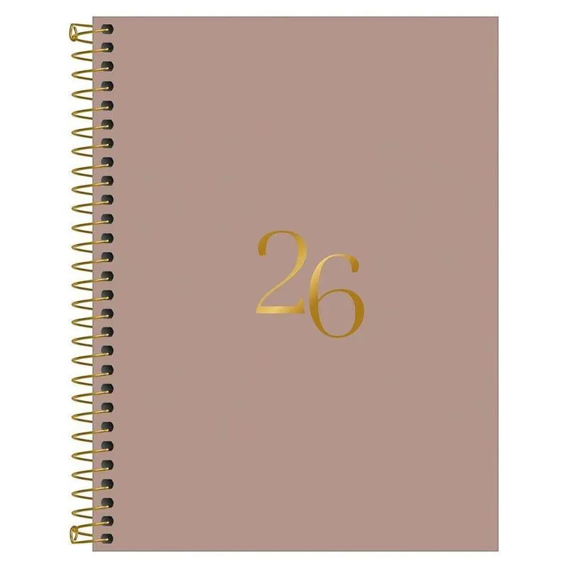 Agenda Diária 2026 Espiral M7 176fls Vanilla Bege Tilibra