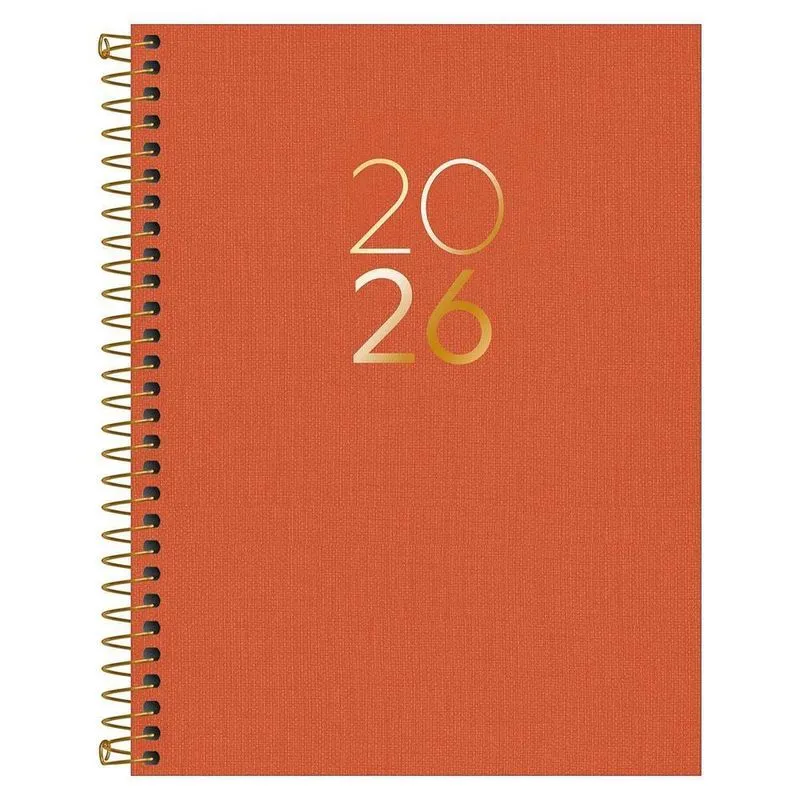 Agenda Diária 2026 Executiva Espiral M7 Lume Laranja Tilibra