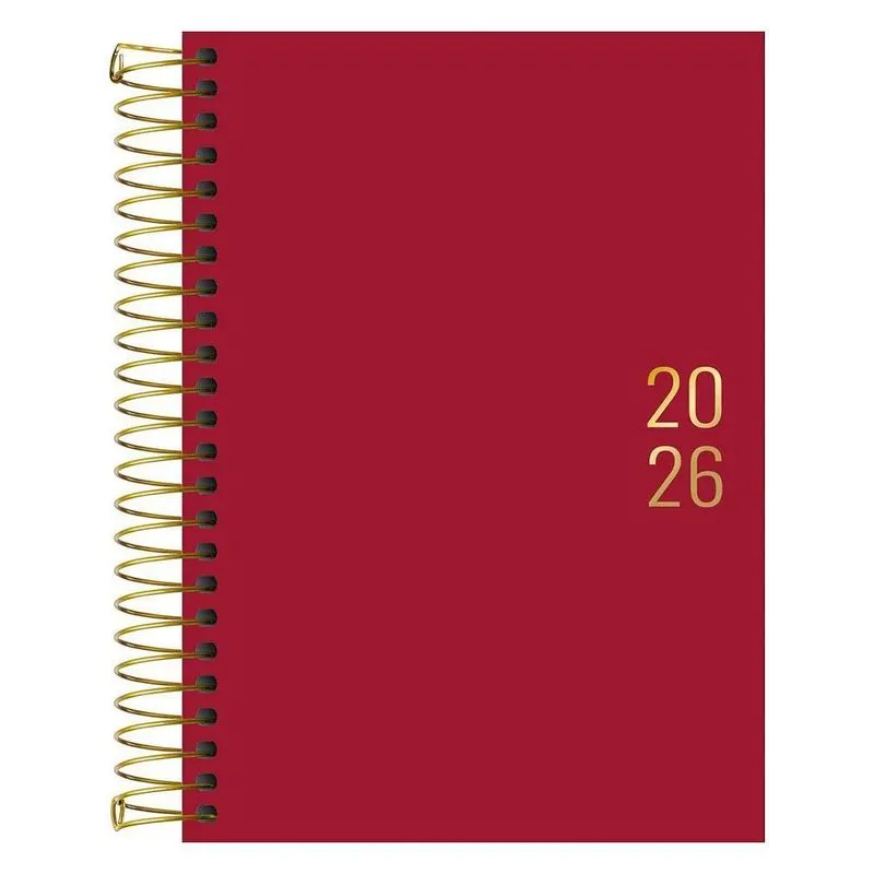 Agenda Diária 2026 Espiral M5 176Fls Napoli Vermelho Tilibra