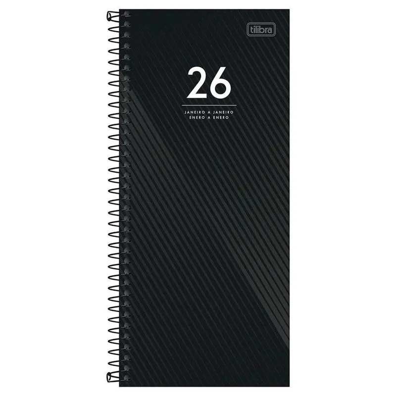 Agenda Diária 2026 Esp M8 Comercial Ideale Preta Tilibra