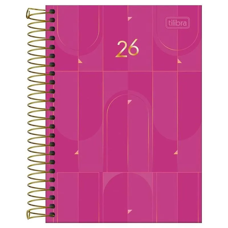 Agenda Diária 2026 Espiral M5 200fls Spot Fem Rosa Tilibra