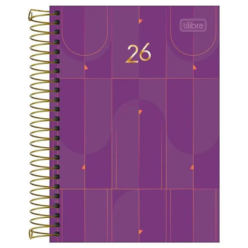Agenda Diária 2026 Espiral M5 200fls Spot Fem Roxo Tilibra