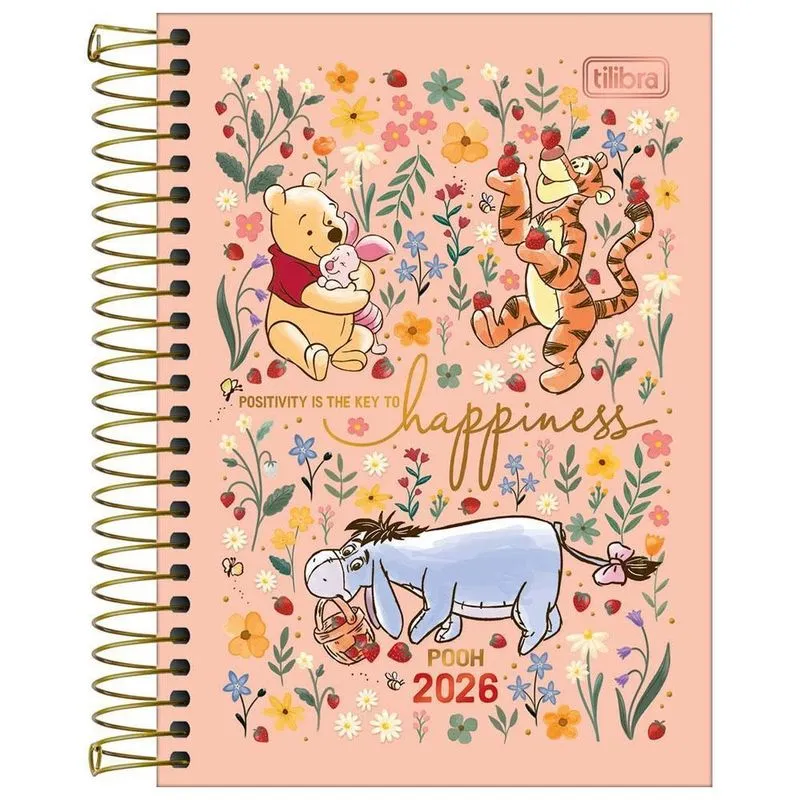 Agenda 2026 Diária Esp M5 176fls Pooh Happiness Tilibra