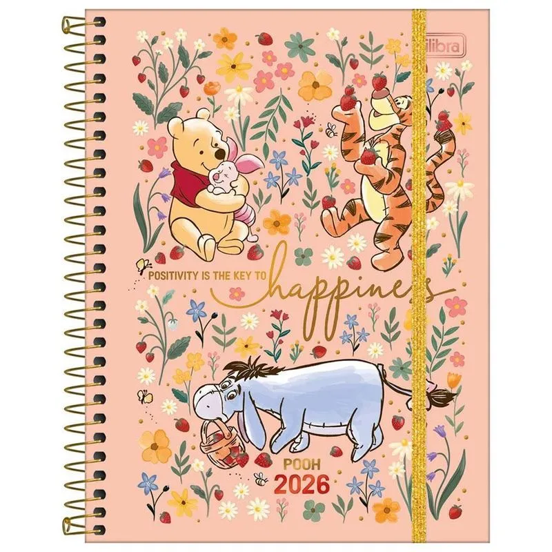 Planner 2026 Semanal Esp M7 80fls Pooh Happiness Tilibra