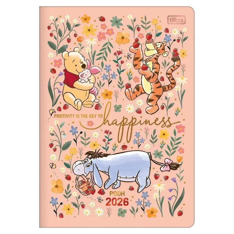 Planner Semanal 2026 Gramp M7 Pooh Happiness Tilibra