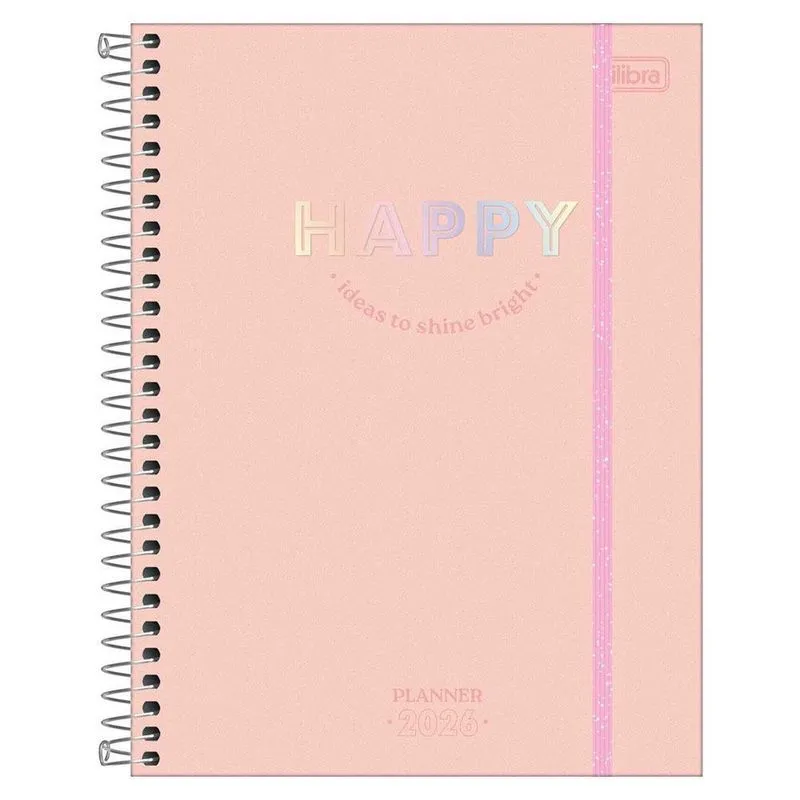 Planner Semanal 2026 Esp M7 80Fls Happy Salmão Tilibra