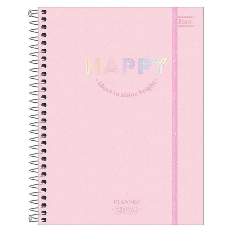Planner Semanal 2026 Esp M7 80Fls Happy Rosa Tilibra