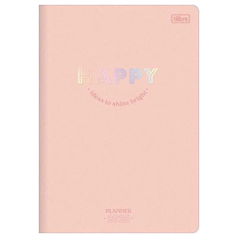 Planner Mensal 2026 Grampeado M7 Happy Salmão Tilibra