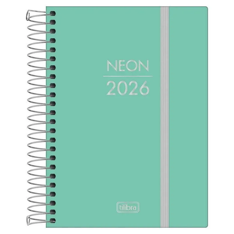 Agenda Diária 2026 Espiral M4 176Fls Neon Verde Tilibra