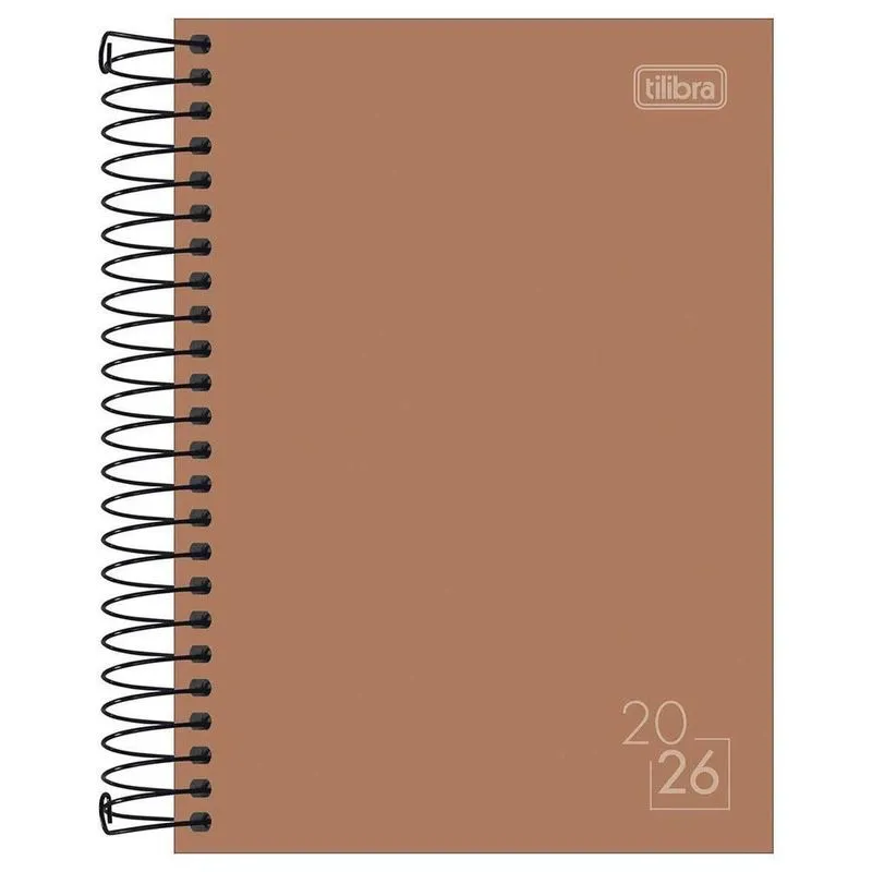 Agenda Diária 2026 Espiral M5 160fls Spice Marrom Tilibra