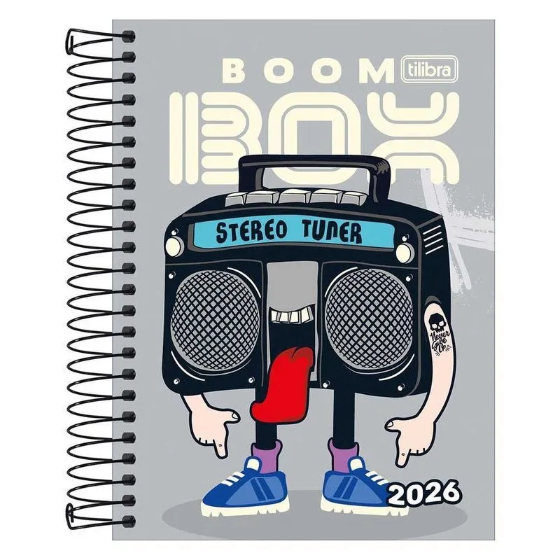 Agenda Diária 2026 Espiral M3 160fls Spice Boom Box Tilibra