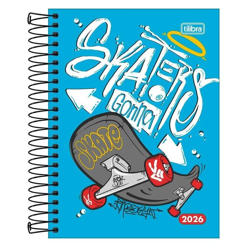 Agenda Diária 2026 Espiral M4 176fls D+ Skate Tilibra