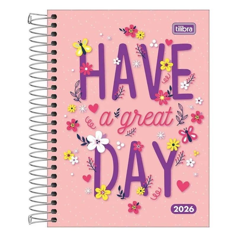 Agenda Diária 2026 Espiral M4 160fls Pepper Have Day Tilibra