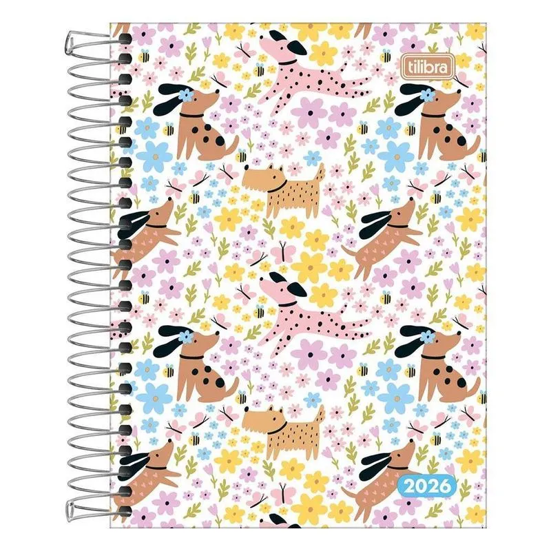 Agenda Diária 2026 Espiral M4 160fls Pepper Cachorro Tilibra