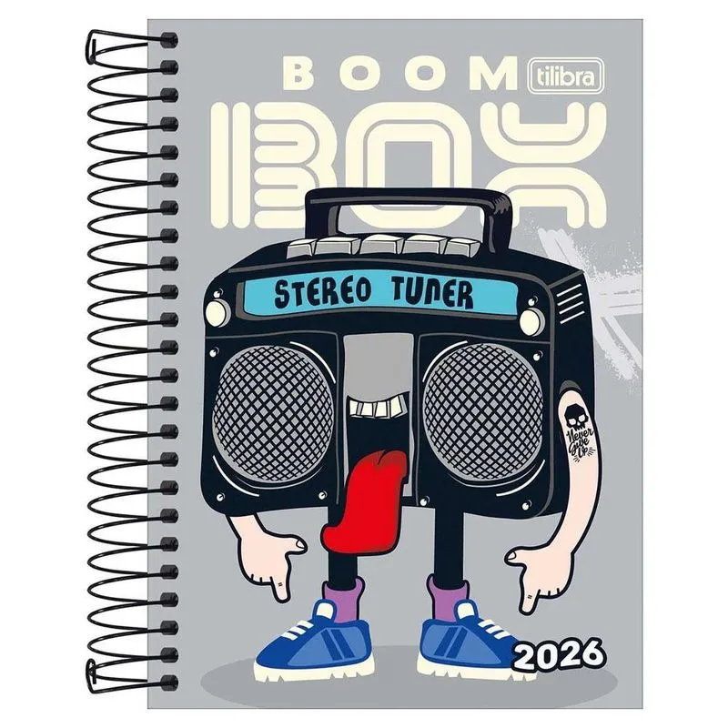 Agenda Diária 2026 Espiral M5 160fls Spice Boom Box Tilibra