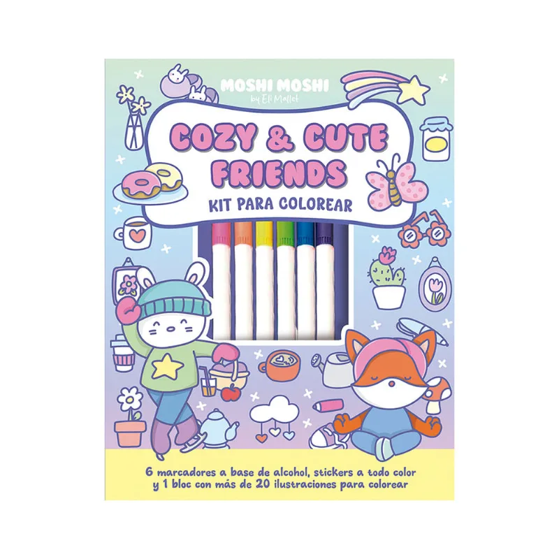 Libro para Colorear Cozy y Cute Friends Eli Mallet Guadal