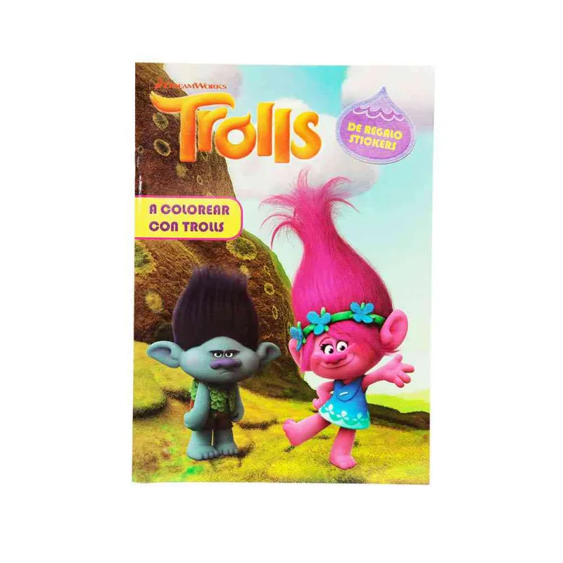 A Colorear Con Trolls - Stickers De Regalo-cja-un.-1