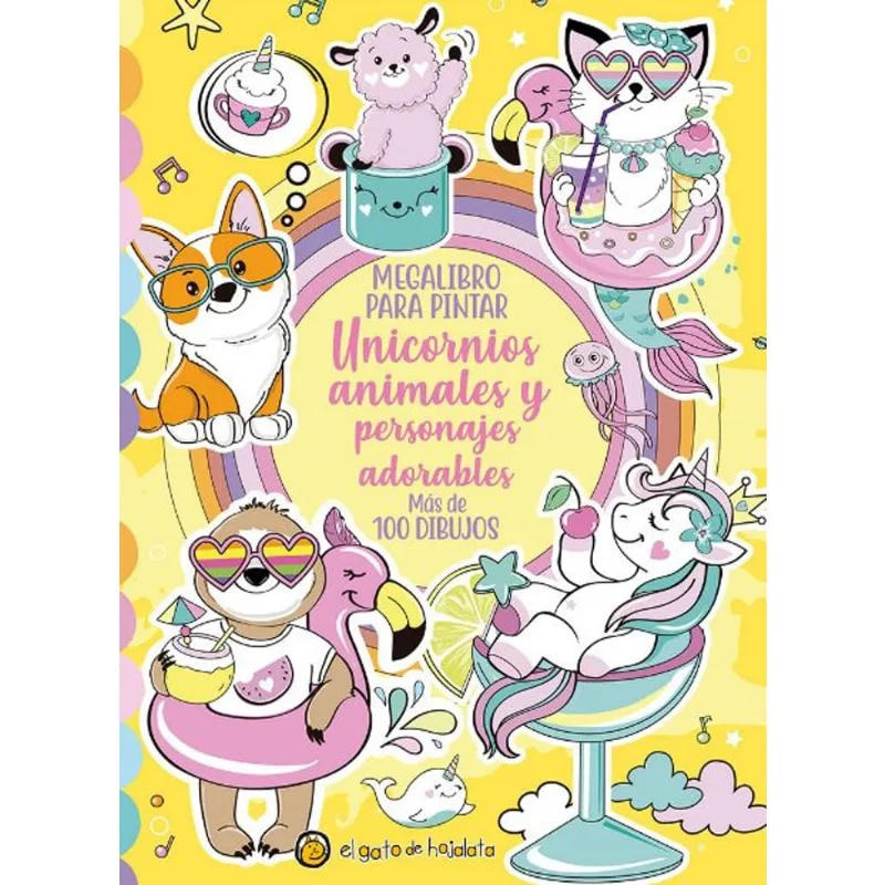 Libro Megalibro cute: unicornios, sirenas y seres de fantasía